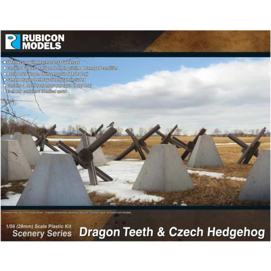 Rubicon Models 283005 - Dragon Teeth & Czech Hedgehog Set TANK TRAPY